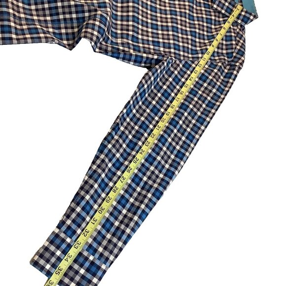 Bachrach Mens Size XL Long Sleeve Button Up Check Blue Shirt 100% Cotton - Picture 6 of 9